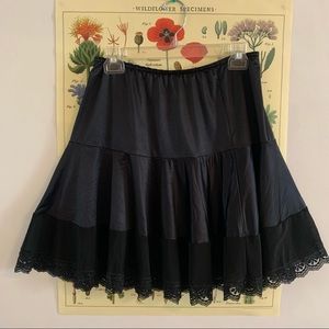 Black lacy slip skirt